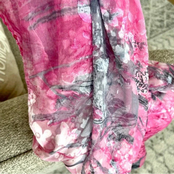 NWT Miss Museum Pink Floral Silk Scarf - Waima Wharf Museum Boutique - Picture 9 of 16